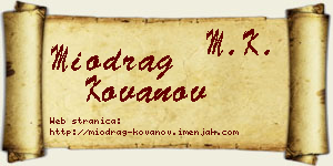Miodrag Kovanov vizit kartica